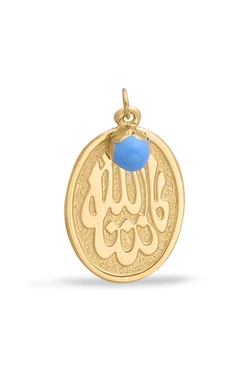 Oval Nostalji Altın Hediyelik Bebek Nazarlığı