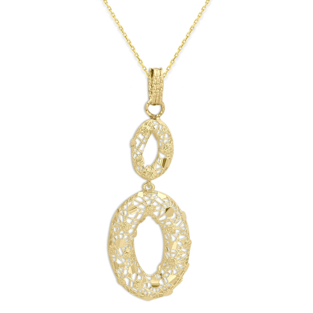 Oval Tasarım İtalyan Altın Kolye (KLY0527)