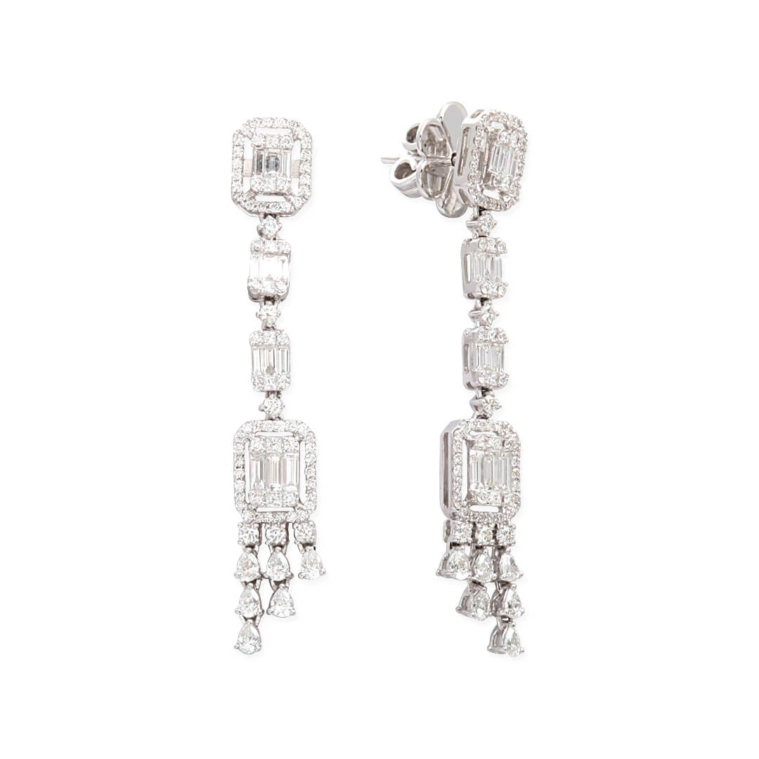 Pırlanta antazi Sallantılı Baget Küpe (PRT1485)