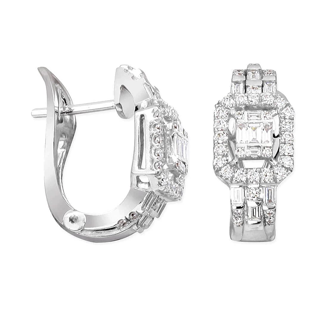 Pırlanta Klipsli Baget Küpe (JC09269)