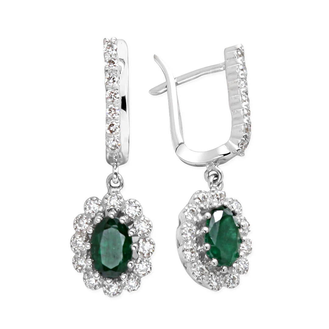 Pırlanta Zümrüt Anturaj Küpe (KP21365)