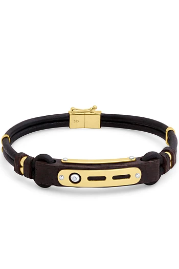 Pırlantalı Altın Tasarım Erkek Bileklik