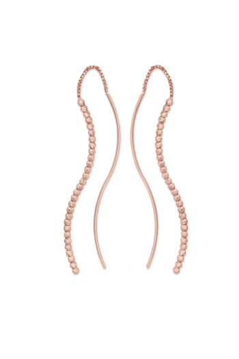 Rose Gold Altın Dalga Form Zincirli Küpe