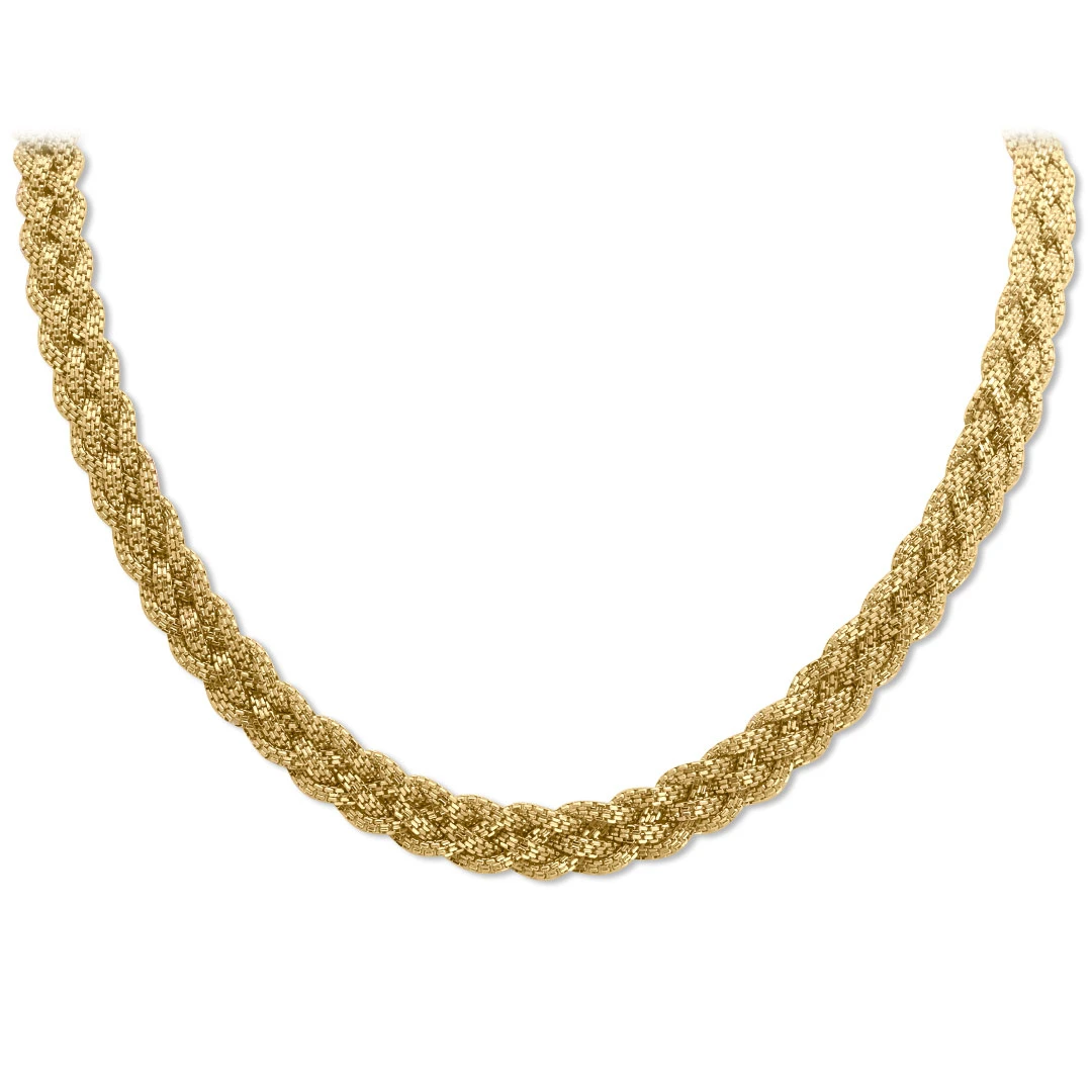 Saç Örgü Geniş Altın Gerdanlık (KLY0616)