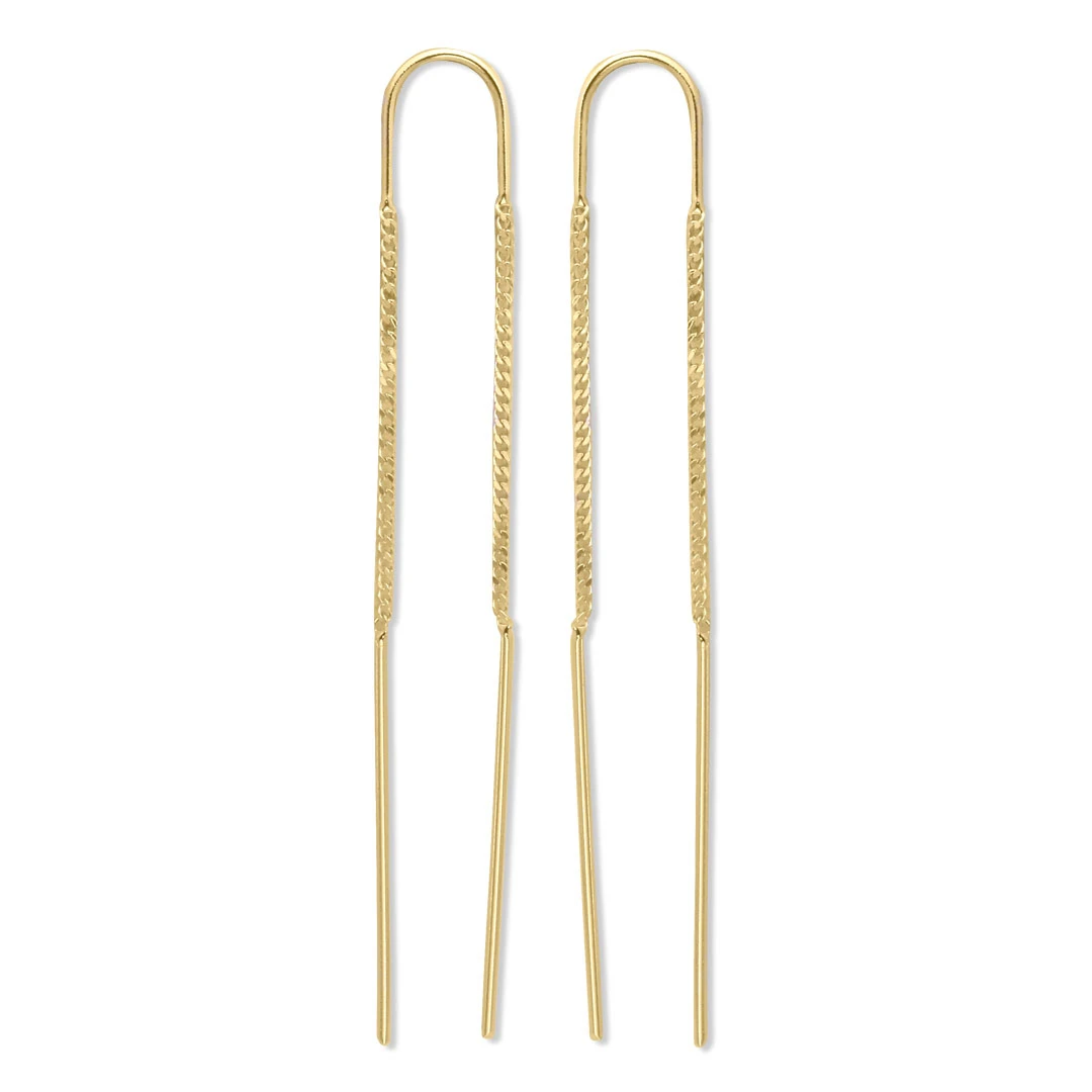 Sallantılı 14 Ayar Altın Zincir Küpe (KP0329)