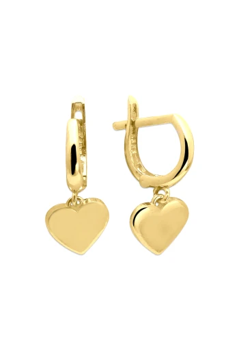 Sallantılı Altın Kalp Model Çocuk Küpesi