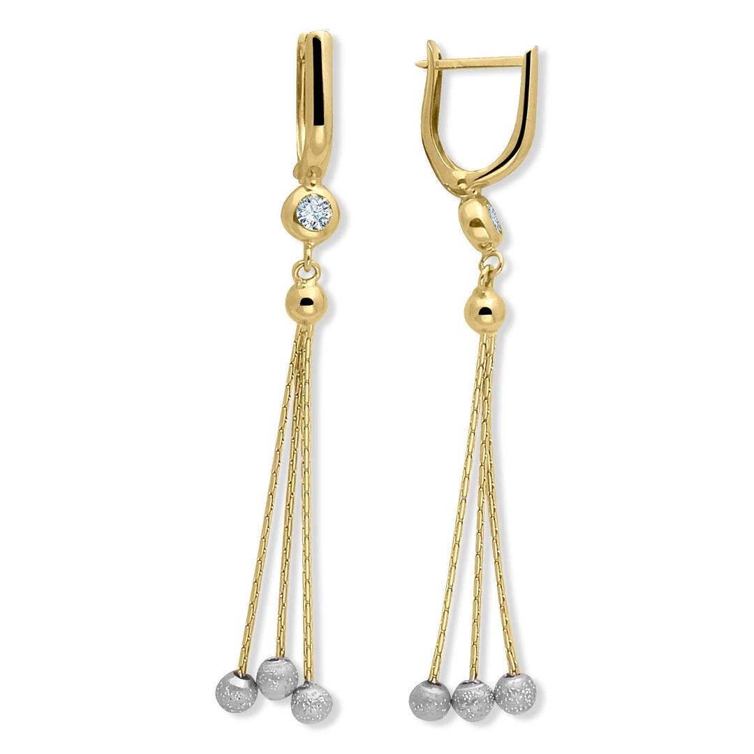 Sallantılı Zincirli Altın Küpe (KP0213)