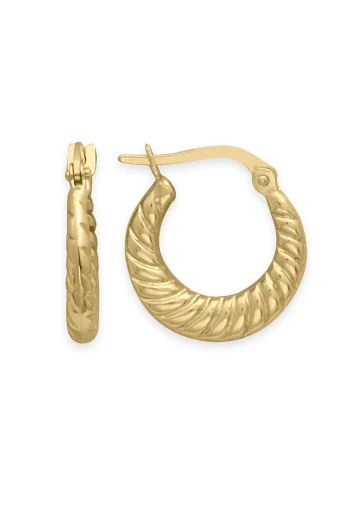 Sarı Altın 1.5 Cm Süzme Bombe Midye Halka Küpe