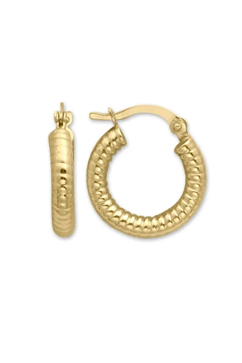 Sarı Altın Altın 1.5 Cm Midye Halka Küpe