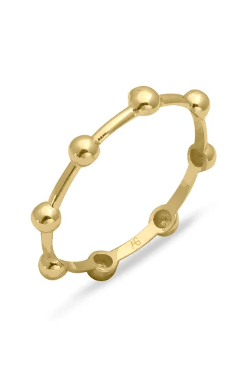 Sarı Altın Altın Bambu Kombin Yüzük