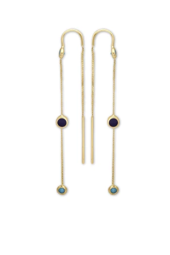 Sarı Altın Altın Sallantili U Zincir Küpe