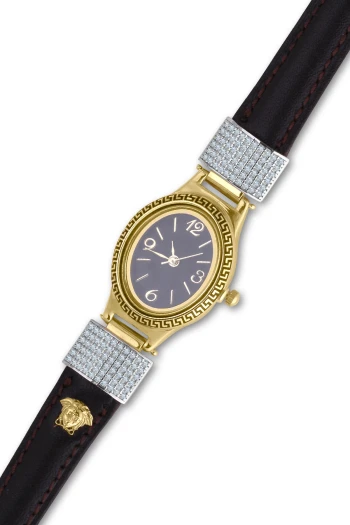 Sarı Altın Oval Model Taşlı Altın Kadın Saat