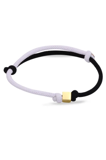 Sarı Altın Taraftar Siyah Beyaz Altın Küp Bileklik