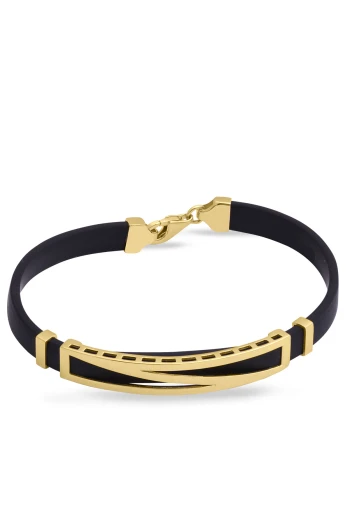 Şerit Geçişli Altın Spor Erkek Bileklik