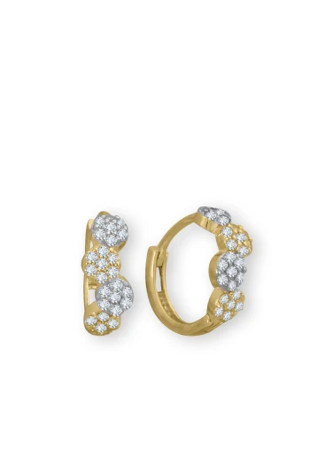 Taşlı Altın Çocuk Küpesi