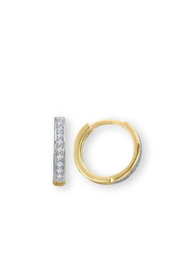 Taşlı Sade Altın Çocuk Halka Küpe