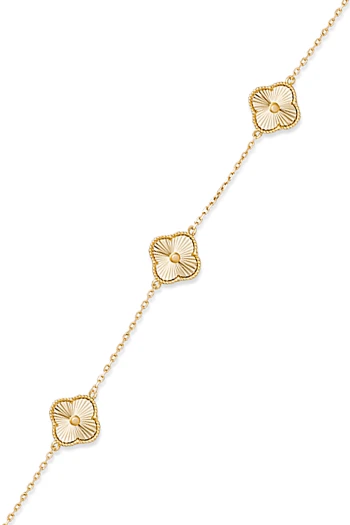 Taşsız Orta Boy Altın Yonca Bileklik