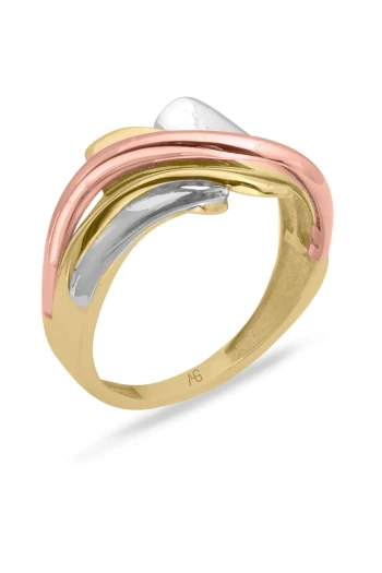 Taşsız Üç Renk Altın Yüzük