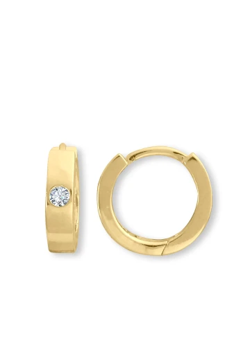 Tektaşlı Altın Mini Halka Küpe