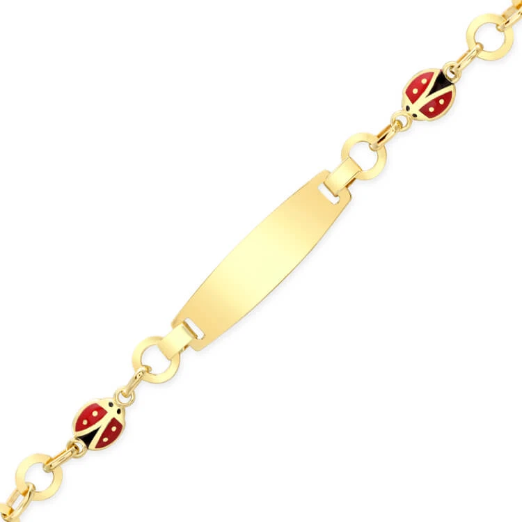 Uğur Böceği Detaylı Altın Kız Çocuk Künye (CKN0042)