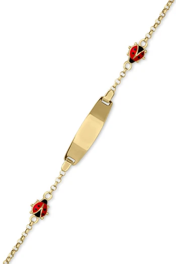 Uğur Böcekli Altın Kız Çocuk Künyesi (CKN0021)