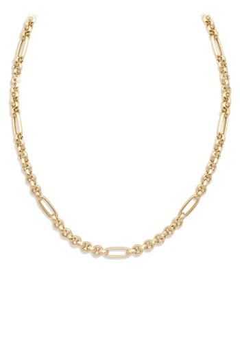 Unisex Doc Halka Altın Zincir Kolye