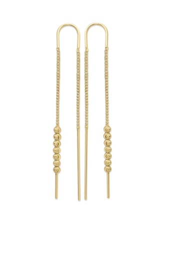 Zincirli Sallantılı Altın Miranda Küpe