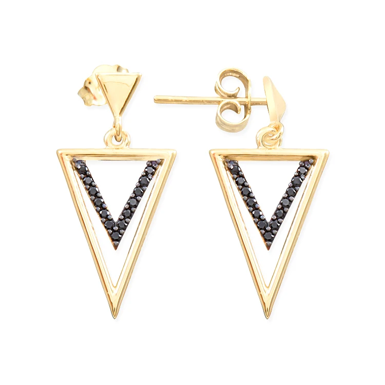 Zirkon Taşlı Üçgen Spor Küpe (KP0016)