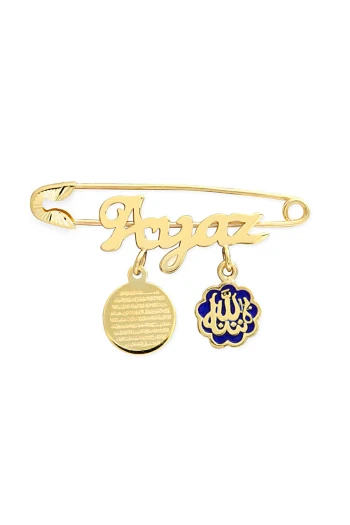 Altın Dualı Erkek Bebek İğnesi