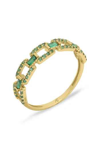 Altın Yeşil Taşlı Yüzük