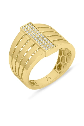 Altın Füzyon Çubuklu Model Geniş Yüzük