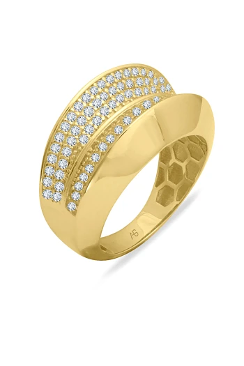 Altın Taşlı Kadın Füzyon Yüzük