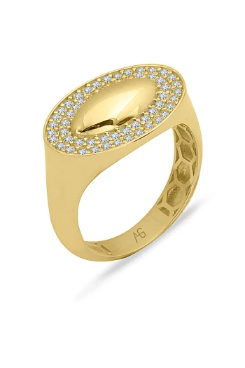 Bombe Kol Oval Altın Yüzük