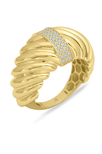 Midye Model Gösterişli Altın Yüzük