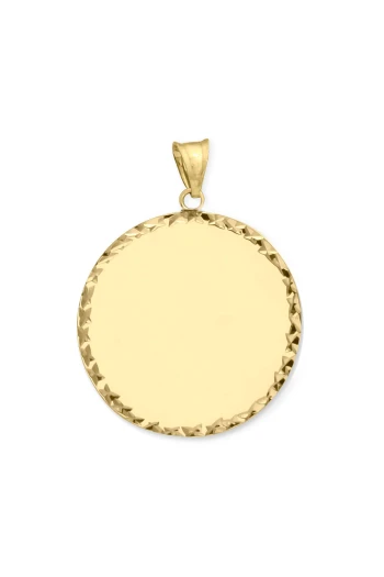 Altın 2 Cm Kalemli Plaka Unisex Kolye Ucu