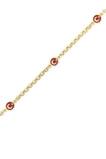 Altın Ay Yıldızlı Çocuk Bilekliği (CKN0041)