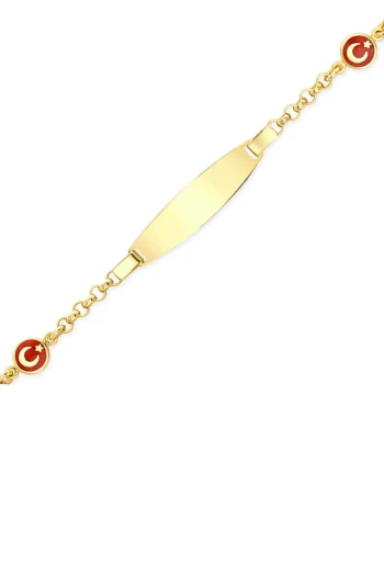 Altın Ay Yıldızlı Çocuk Künyesi (CKN0040)