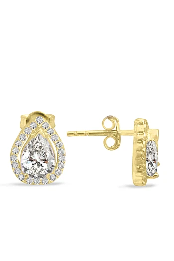 Altın Damla Taşlı Günlük Küpe (KP0063)