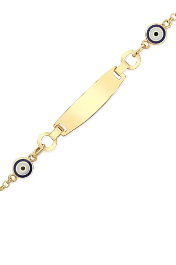 Altın Nazar Boncuğu Detaylı Çocuk Künye (CKN0036)