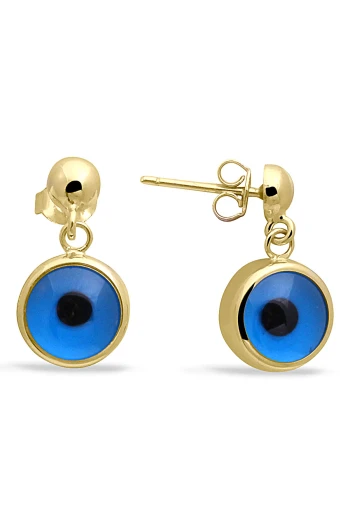 Altın Nazar Boncuklu Spor Küpe (KP0137)