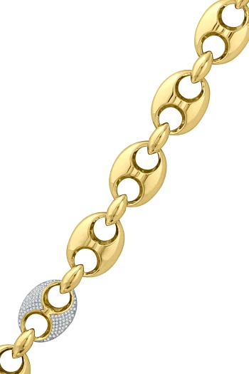 Taş Detaylı Gemici Altın Gösterişli Bileklik