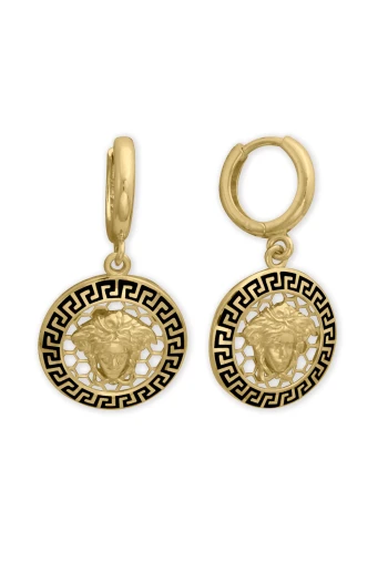 Altın Taşsız Spor Petekli Medusa Küpe