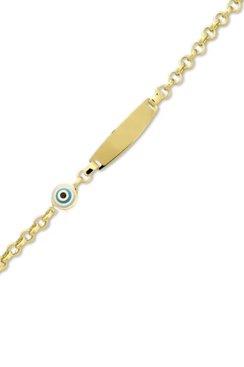 Beyaz Kar Taneli Altın Çocuk Künyesi (CKN0017)