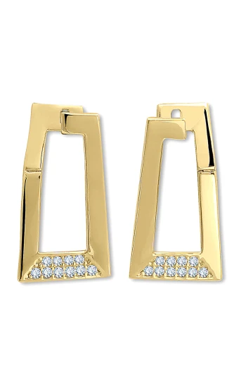 Dikdörtgen Tasarım Altın Kadın Küpe (FKP0255)