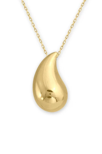 Altın 2.5 Cm Drop Damla Kolye