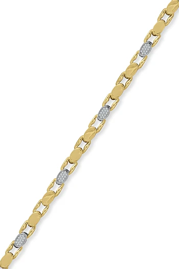 Altın Kare Küp Taşlı Fantazi Bileklik