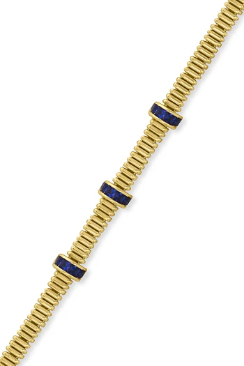 Altın Zirkon Safir Taşlı Kombin Bileklik