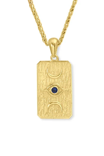 Güneş Ve Ay Tasarım Taşlı Altın Kolye (KLY1654)