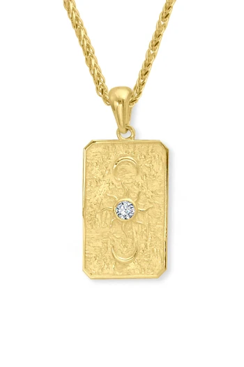 Güneş Ve Ay Tasarım Taşlı Altın Kolye (KLY1653)