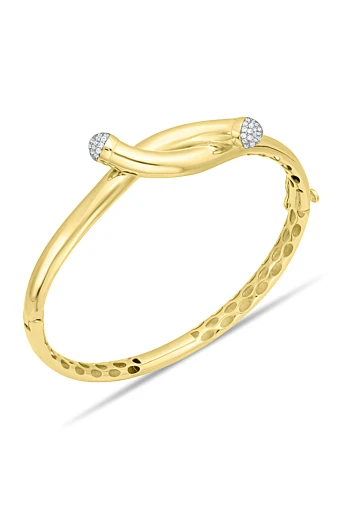 Taşlı Modern İtalyan Altın Bilezik